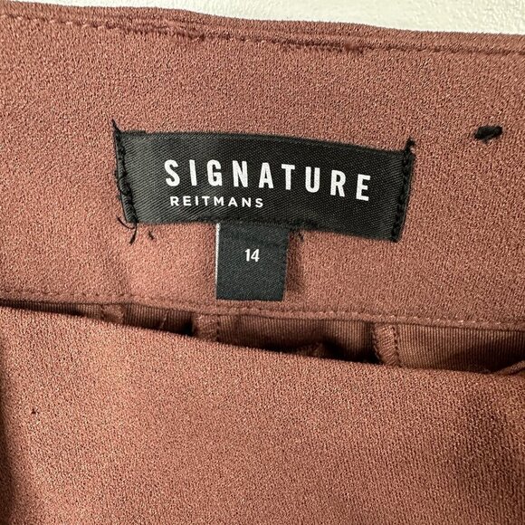 Reitmans Signature Trouser High Rise Career Tapered Ankle Pant Dusty Rose/Mauve - Picture 3 of 4